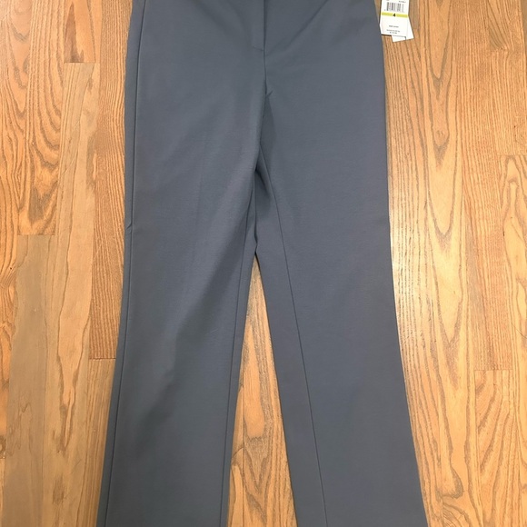 Amanda & Chelsea Women's Modern Fit Slate Blue Straight Leg Ankle Pants - Picture 4 of 8